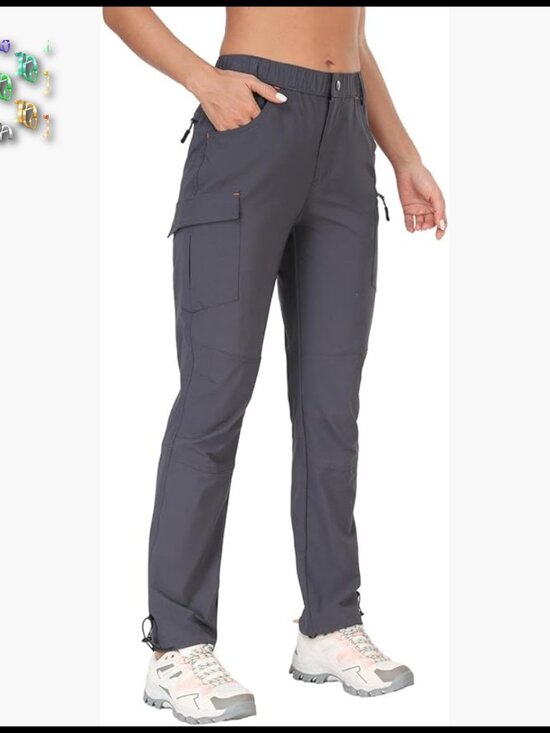 Quick Dry Cargo Capris Water Resistant UPF 50 Hiking Pants with Zipper Pockets
